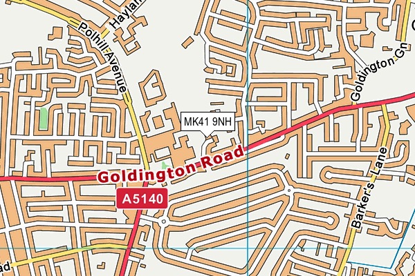 MK41 9NH map - OS VectorMap District (Ordnance Survey)