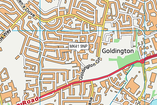 MK41 9NP map - OS VectorMap District (Ordnance Survey)