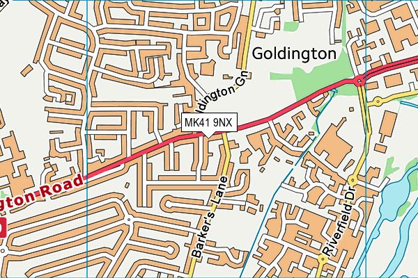 MK41 9NX map - OS VectorMap District (Ordnance Survey)