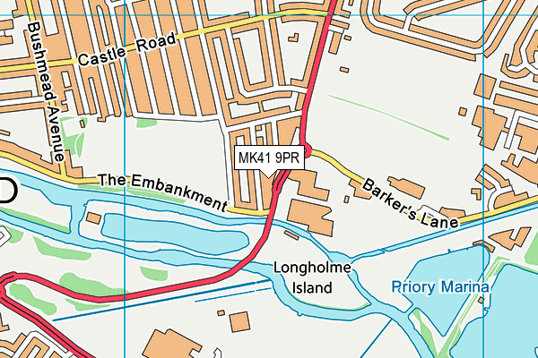 MK41 9PR map - OS VectorMap District (Ordnance Survey)