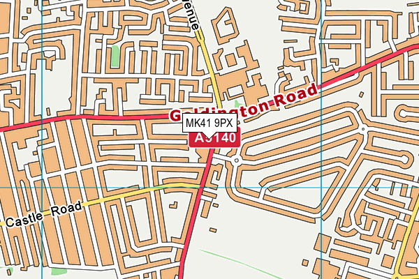 MK41 9PX map - OS VectorMap District (Ordnance Survey)