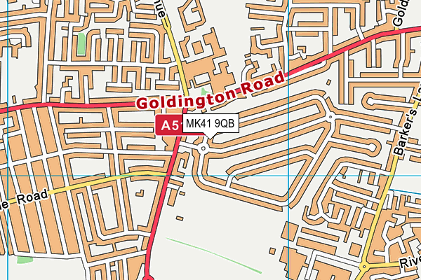 MK41 9QB map - OS VectorMap District (Ordnance Survey)