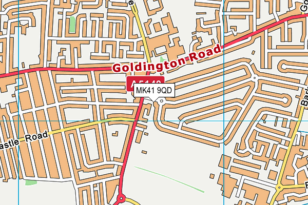 MK41 9QD map - OS VectorMap District (Ordnance Survey)