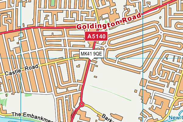 MK41 9QE map - OS VectorMap District (Ordnance Survey)