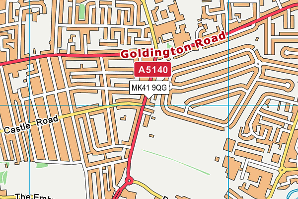 MK41 9QG map - OS VectorMap District (Ordnance Survey)