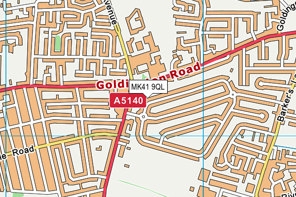 MK41 9QL map - OS VectorMap District (Ordnance Survey)