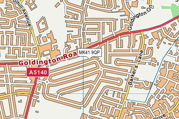 MK41 9QP map - OS VectorMap District (Ordnance Survey)