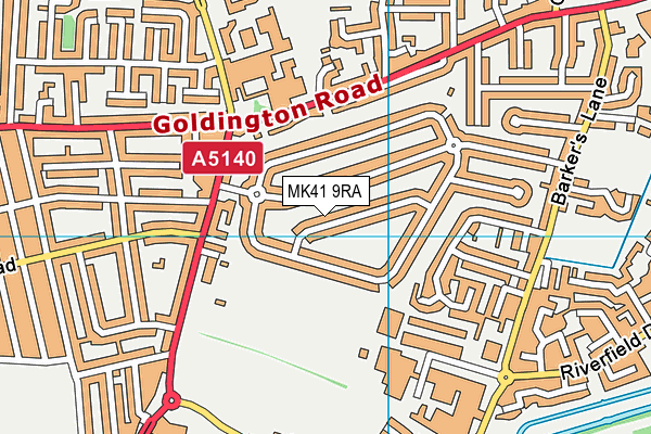 MK41 9RA map - OS VectorMap District (Ordnance Survey)