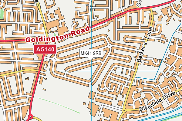 MK41 9RB map - OS VectorMap District (Ordnance Survey)