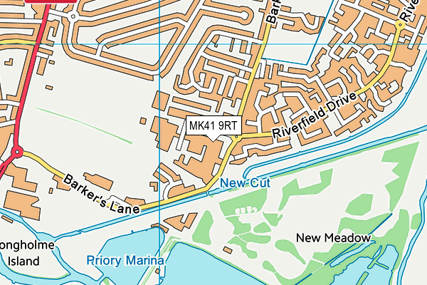 MK41 9RT map - OS VectorMap District (Ordnance Survey)