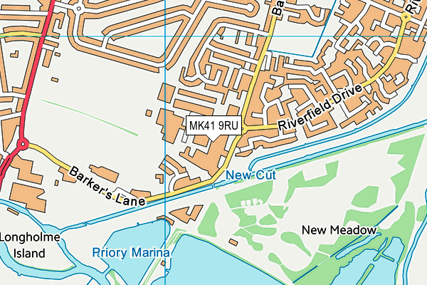 MK41 9RU map - OS VectorMap District (Ordnance Survey)