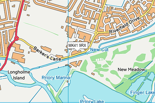 MK41 9RX map - OS VectorMap District (Ordnance Survey)