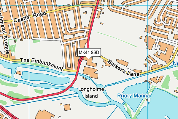 MK41 9SD map - OS VectorMap District (Ordnance Survey)