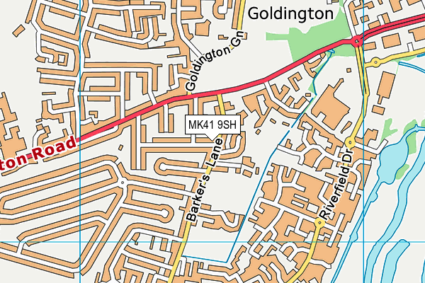 MK41 9SH map - OS VectorMap District (Ordnance Survey)