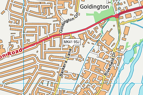 MK41 9SJ map - OS VectorMap District (Ordnance Survey)