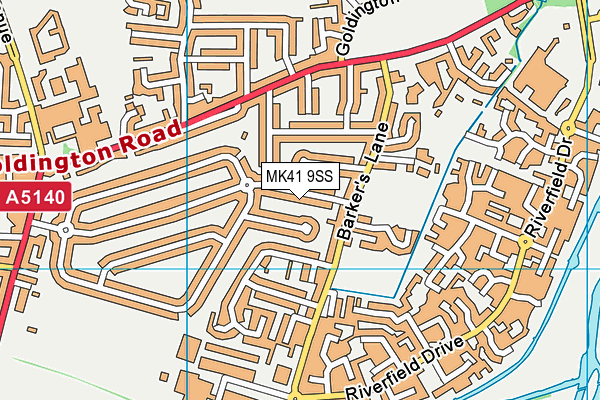 MK41 9SS map - OS VectorMap District (Ordnance Survey)
