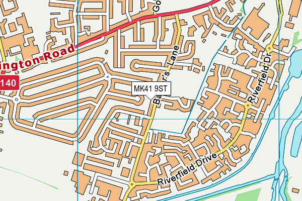 MK41 9ST map - OS VectorMap District (Ordnance Survey)