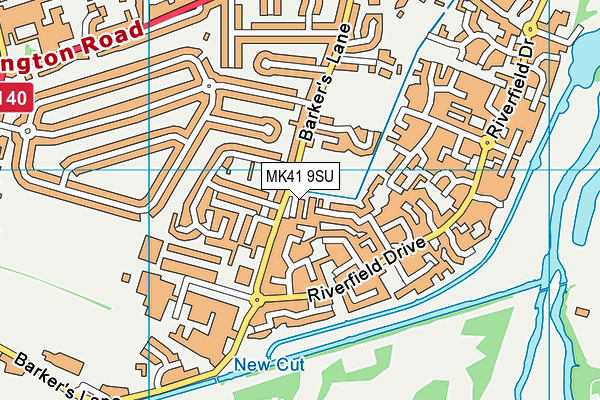 MK41 9SU map - OS VectorMap District (Ordnance Survey)