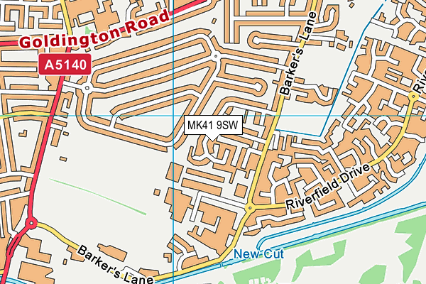 MK41 9SW map - OS VectorMap District (Ordnance Survey)