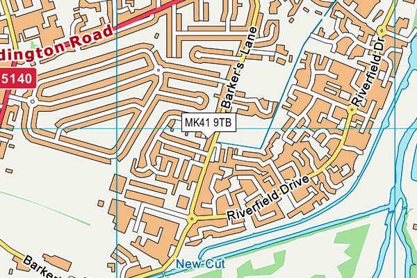 MK41 9TB map - OS VectorMap District (Ordnance Survey)