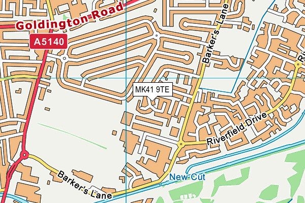 MK41 9TE map - OS VectorMap District (Ordnance Survey)