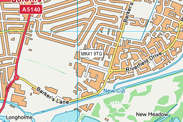 MK41 9TG map - OS VectorMap District (Ordnance Survey)