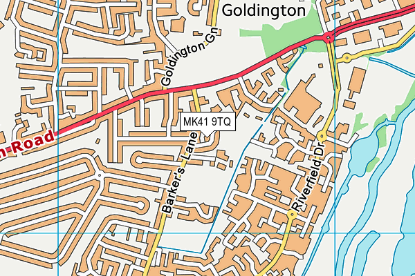 MK41 9TQ map - OS VectorMap District (Ordnance Survey)