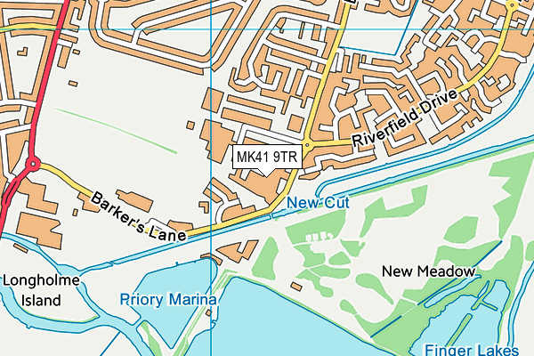 MK41 9TR map - OS VectorMap District (Ordnance Survey)
