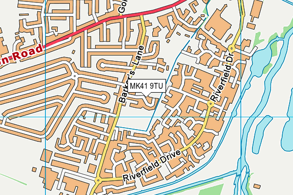 MK41 9TU map - OS VectorMap District (Ordnance Survey)