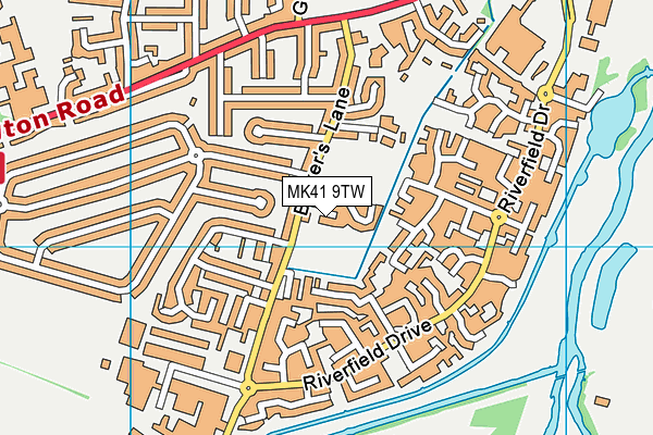 MK41 9TW map - OS VectorMap District (Ordnance Survey)