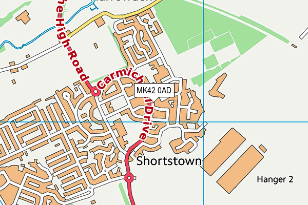 MK42 0AD map - OS VectorMap District (Ordnance Survey)