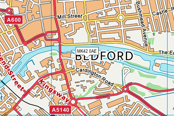 MK42 0AE map - OS VectorMap District (Ordnance Survey)