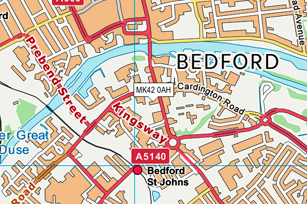 MK42 0AH map - OS VectorMap District (Ordnance Survey)