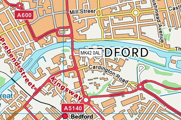 MK42 0AL map - OS VectorMap District (Ordnance Survey)