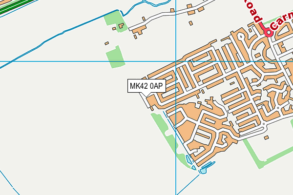 MK42 0AP map - OS VectorMap District (Ordnance Survey)