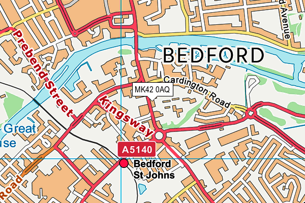 MK42 0AQ map - OS VectorMap District (Ordnance Survey)