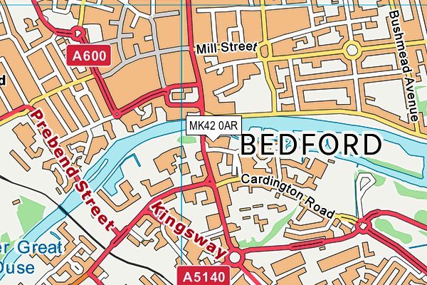 Pace Health Club (Bedford) (Closed) map (MK42 0AR) - OS VectorMap District (Ordnance Survey)