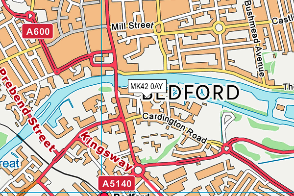 MK42 0AY map - OS VectorMap District (Ordnance Survey)