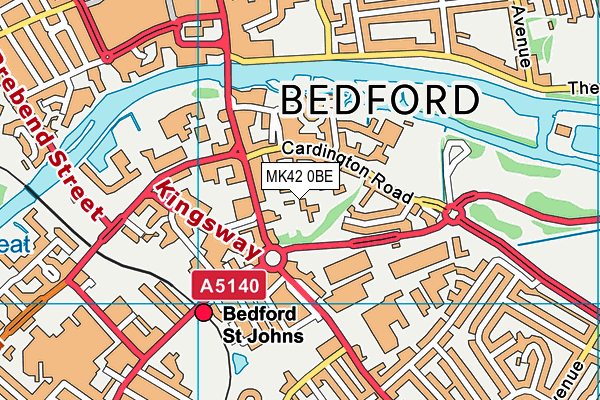 MK42 0BE map - OS VectorMap District (Ordnance Survey)