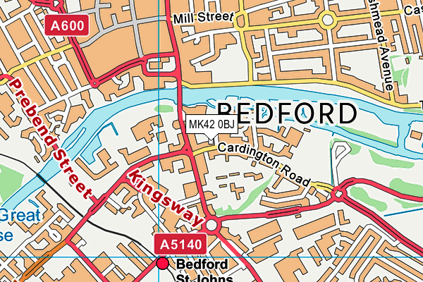 MK42 0BJ map - OS VectorMap District (Ordnance Survey)