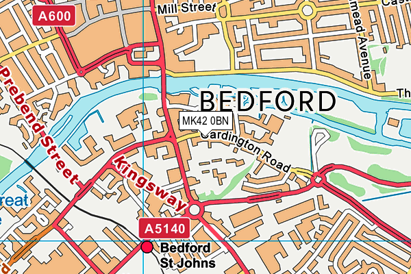 MK42 0BN map - OS VectorMap District (Ordnance Survey)