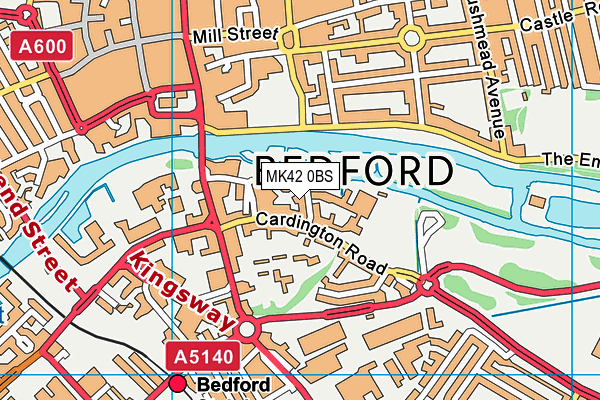 MK42 0BS map - OS VectorMap District (Ordnance Survey)