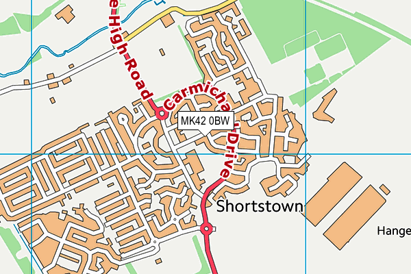 MK42 0BW map - OS VectorMap District (Ordnance Survey)