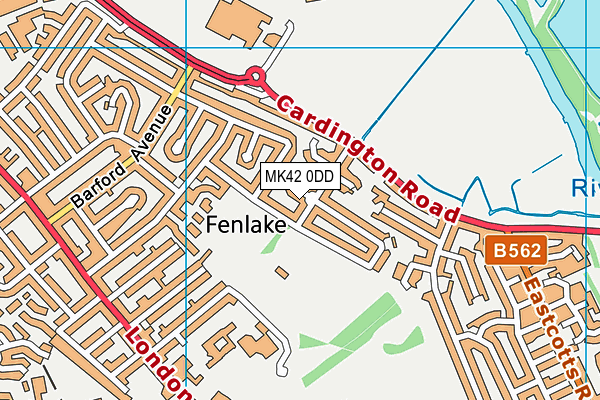 MK42 0DD map - OS VectorMap District (Ordnance Survey)