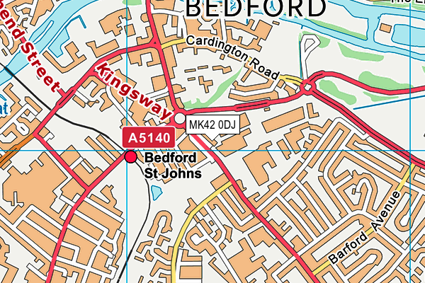 MK42 0DJ map - OS VectorMap District (Ordnance Survey)