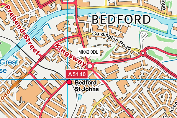 MK42 0DL map - OS VectorMap District (Ordnance Survey)