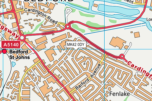 MK42 0DY map - OS VectorMap District (Ordnance Survey)