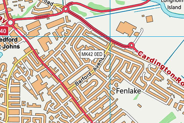 MK42 0ED map - OS VectorMap District (Ordnance Survey)