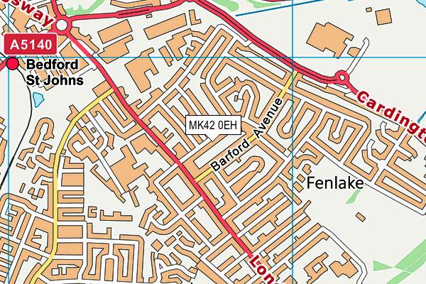 MK42 0EH map - OS VectorMap District (Ordnance Survey)