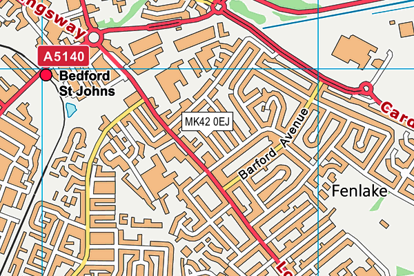 MK42 0EJ map - OS VectorMap District (Ordnance Survey)